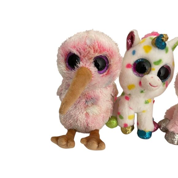 TY Beanie Boos Lot of 3 Stuffed Bean Bag Plush Kiwi Fiona Harmonie - Picture 2 of 16